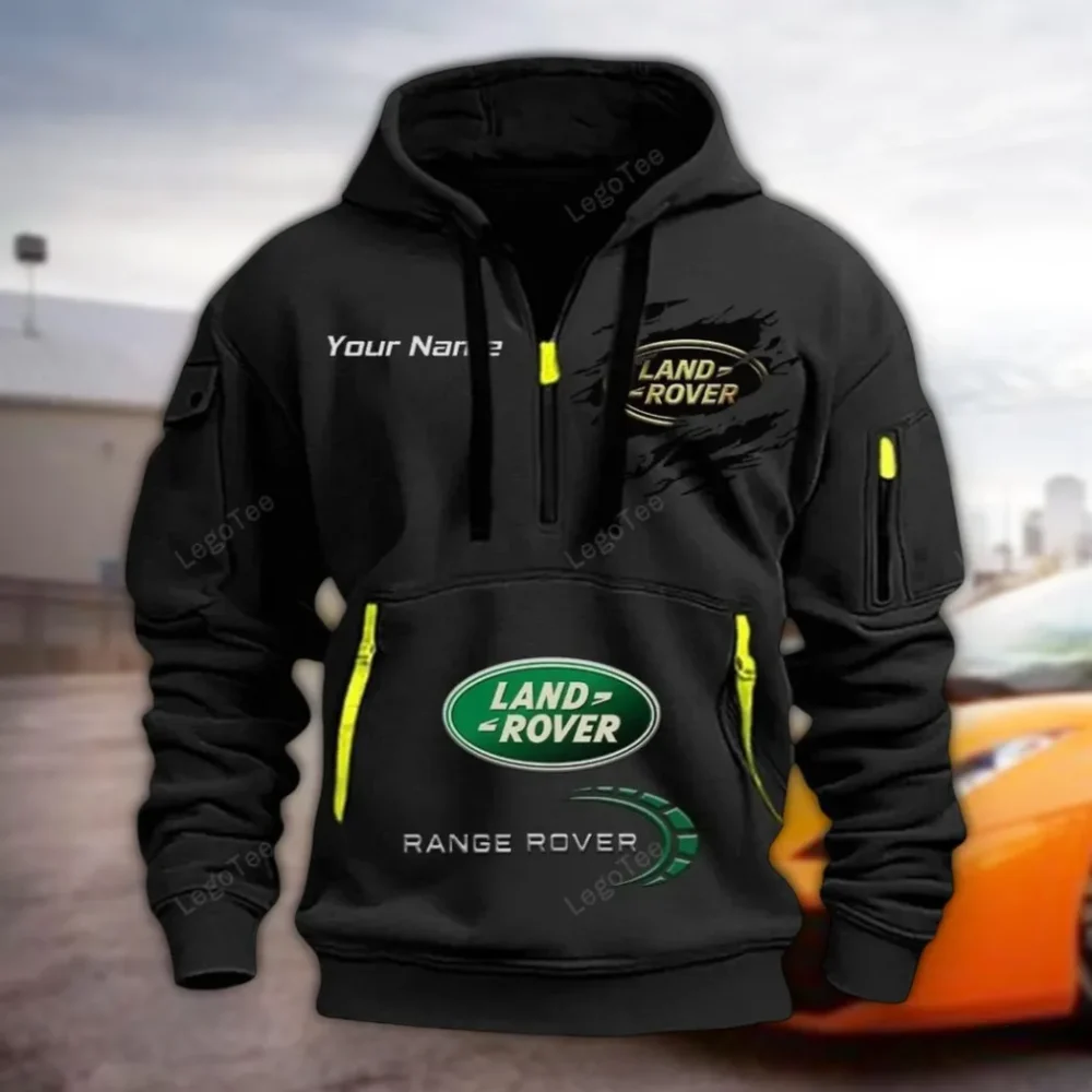 Outdoor Vehicle Hoodie Half Zipper, Classic Sport Half-Zip Hoodie CAR113 - Black