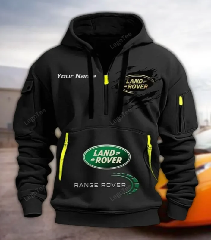 Outdoor Vehicle Hoodie Half Zipper, Classic Sport Half-Zip Hoodie CAR113 - Black