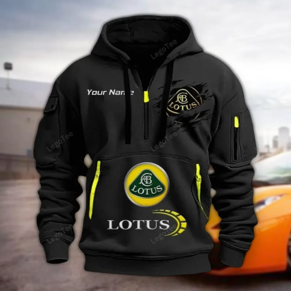 High-Performance Coupe Hoodie Half Zipper, Warm Up Hoodie CAR113 - Black