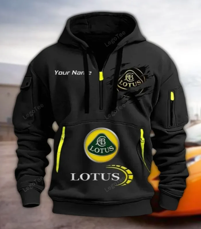 High-Performance Coupe Hoodie Half Zipper, Warm Up Hoodie CAR113 - Black