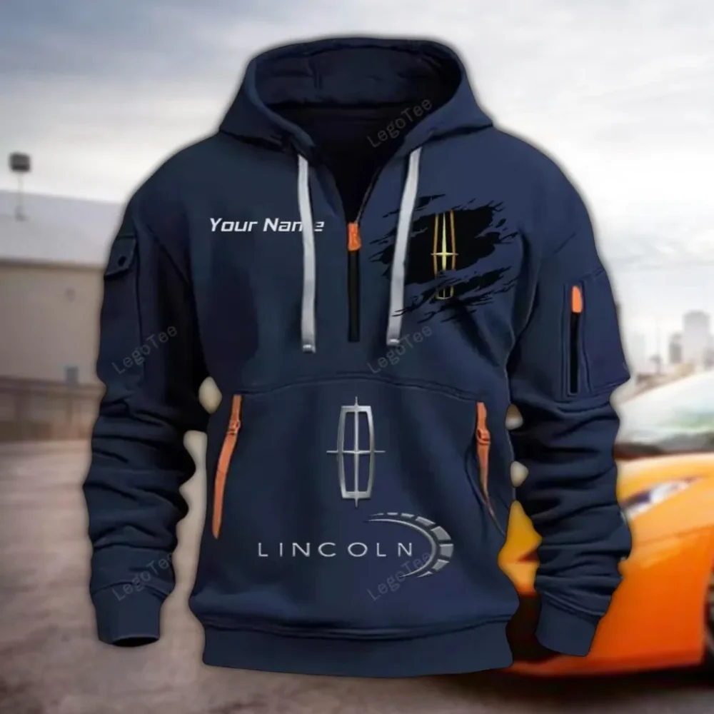 Elegant Auto Hoodie Half Zipper, Classic Sport Half-Zip Hoodie CAR113 - Navy