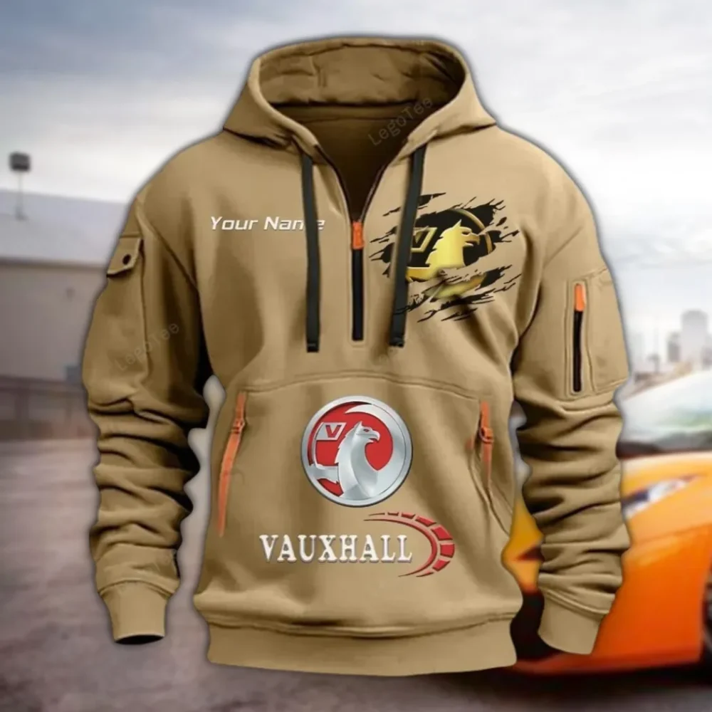 Everyday Sedan Hoodie Half Zipper, True Supporter Half-Zip Hoodie CAR113 - Khaki