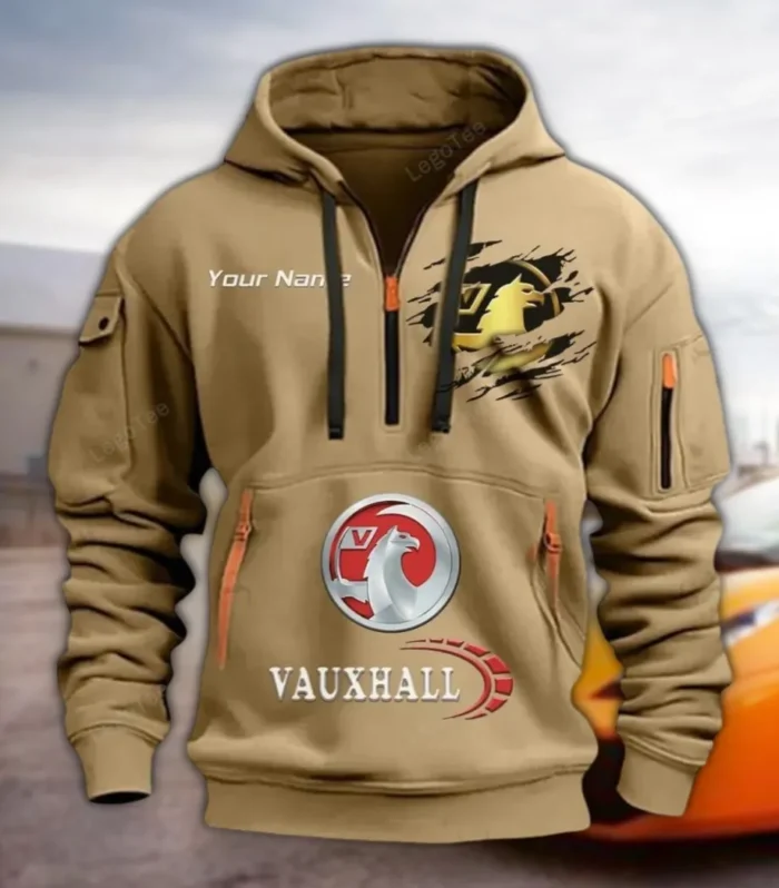 Everyday Sedan Hoodie Half Zipper, True Supporter Half-Zip Hoodie CAR113 - Khaki
