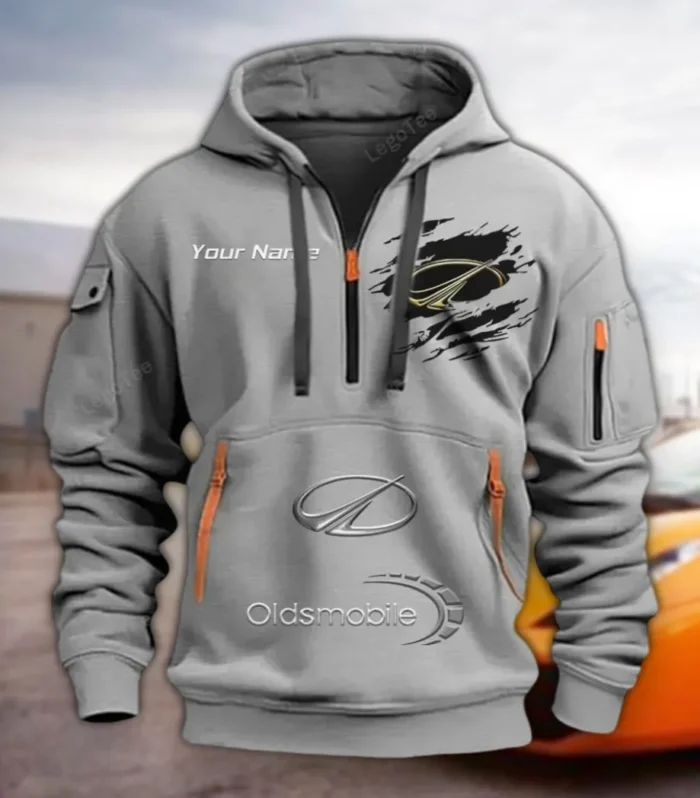 Classic Sedan Hoodie Half Zipper, Warm Up Hoodie CAR113 - Gray