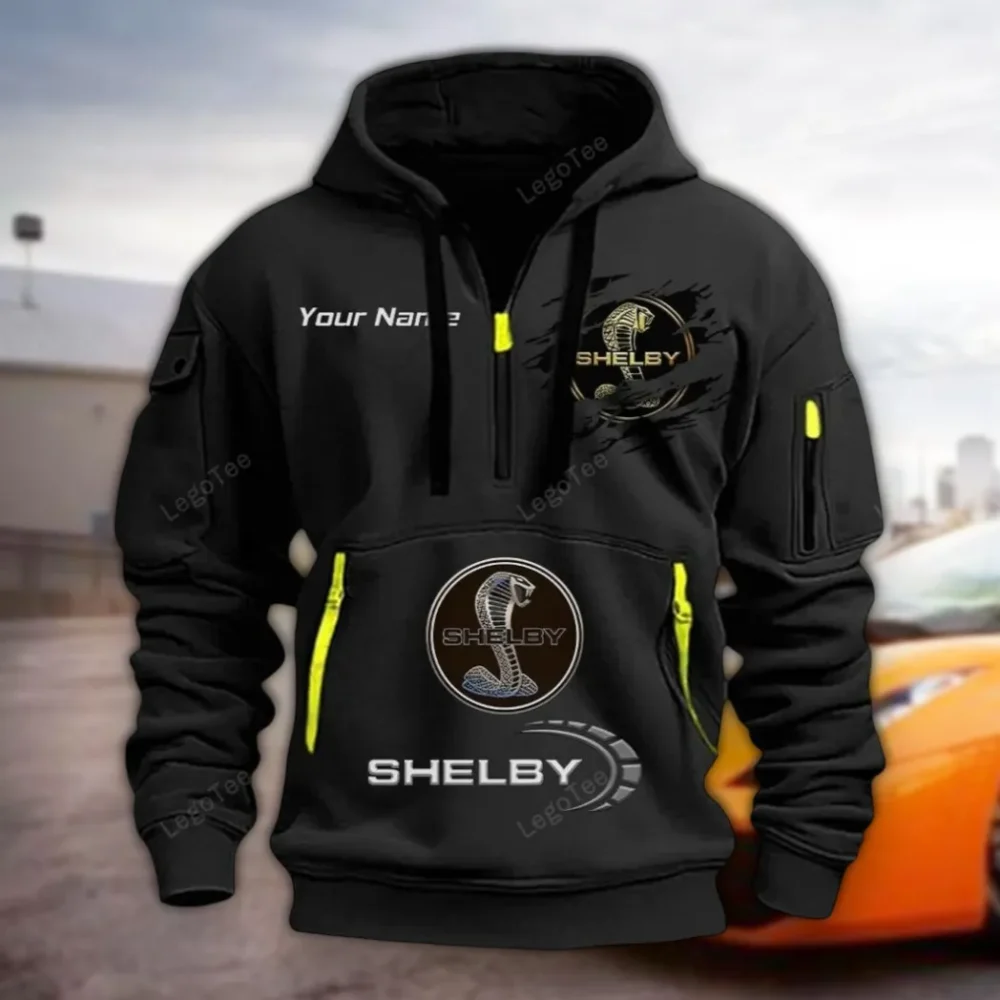 Two-Door Sports Car Hoodie Half Zipper, Game Day Half-Zip Hoodie CAR113 - Black