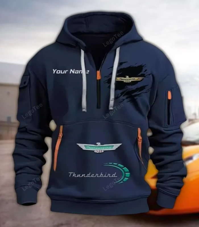 Classic Vehicle Hoodie Half Zipper, Sport Spirit Hoodie CAR113 - Navy