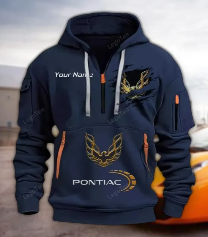 Collector’s Car Hoodie Half Zipper, True Supporter Half-Zip Hoodie CAR113 - Navy