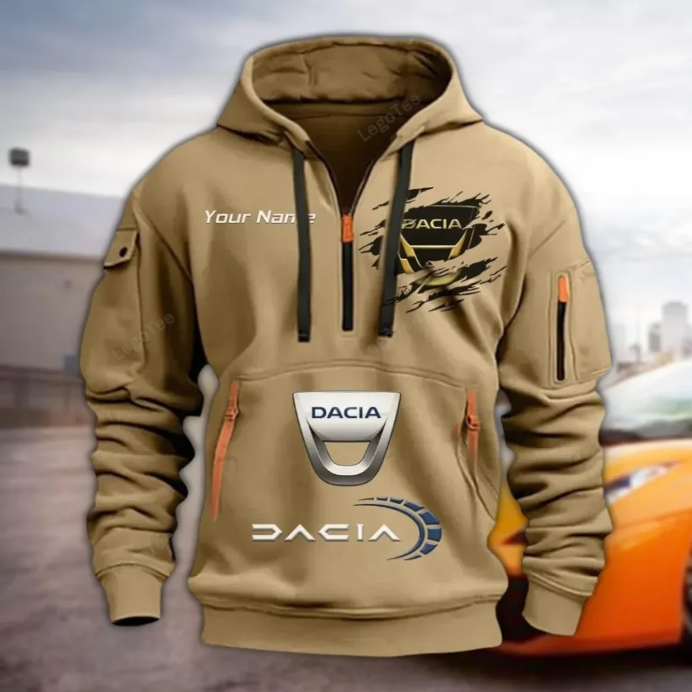 Digipower Machines Hoodie Half Zipper, Classic Sport Half-Zip Hoodie CAR113 - Khaki