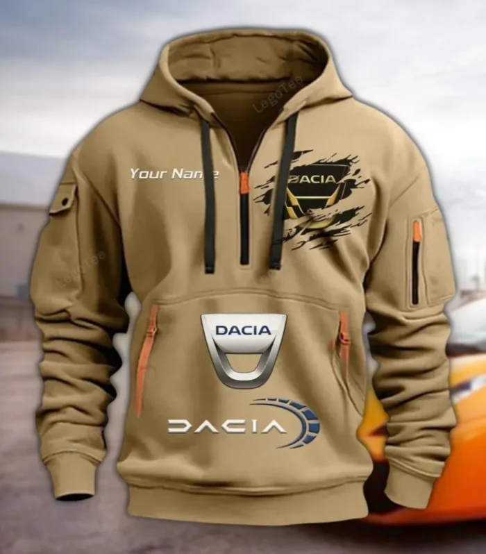 Digipower Machines Hoodie Half Zipper, Classic Sport Half-Zip Hoodie CAR113 - Khaki