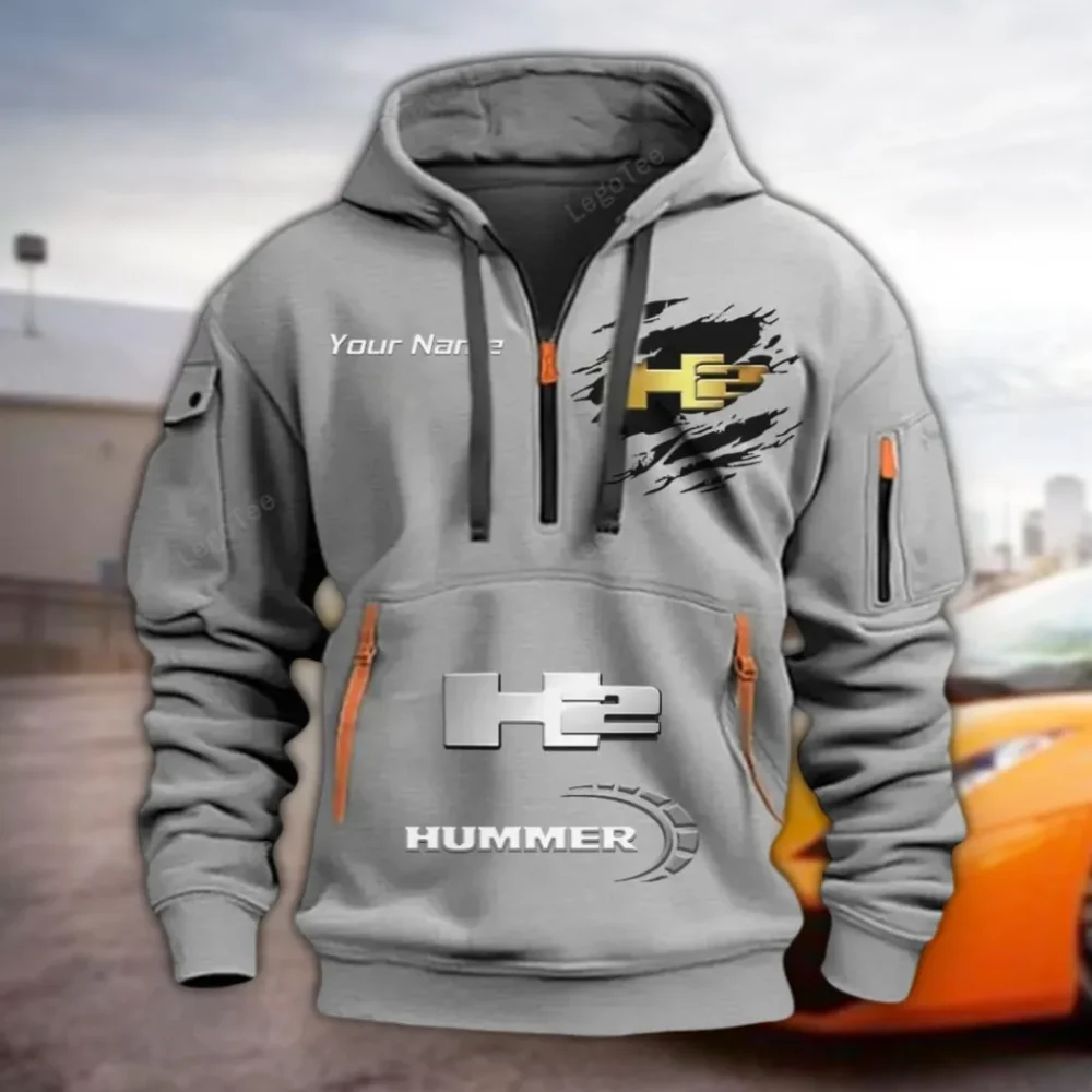 Adventure-Ready Hoodie Half Zipper, Sporty Fan Half-Zip Hoodie CAR113 - Gray