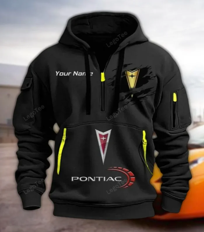 Iconic Road Car Hoodie Half Zipper, True Fan Hoodie CAR113 - Black