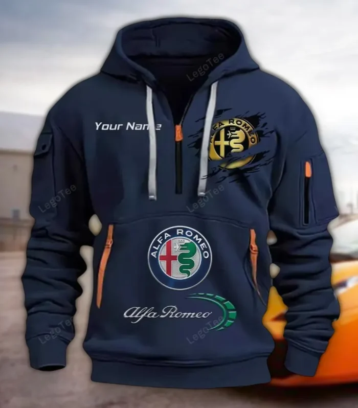 Sport Sedan Hoodie Half Zipper, Performance Fan Hoodie CAR113 - Navy
