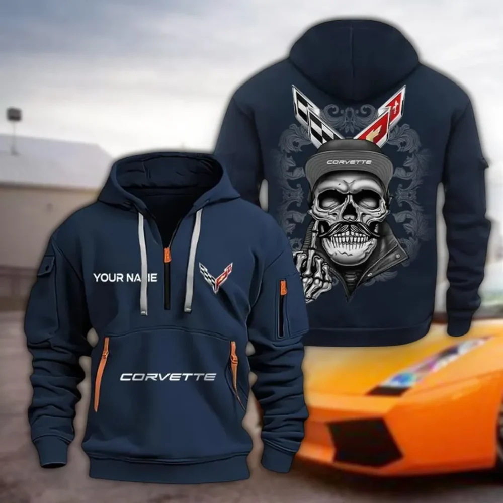 V8 Power Hoodie Half Zipper, Active Spirit Hoodie CAR166 - Navy
