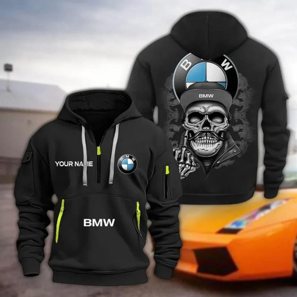 Premium Sedan Hoodie Half Zipper, Warm Up Hoodie CAR166 - Black