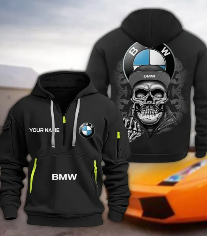 Premium Sedan Hoodie Half Zipper, Warm Up Hoodie CAR166 - Black