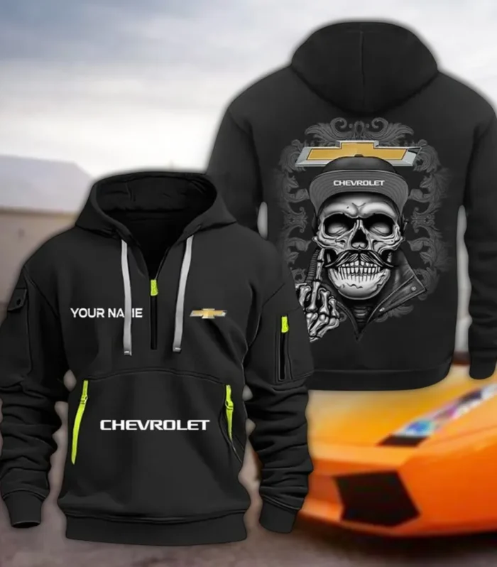 Urban Commuter Car Hoodie Half Zipper, Everyday Fan Hoodie CAR166 - Black