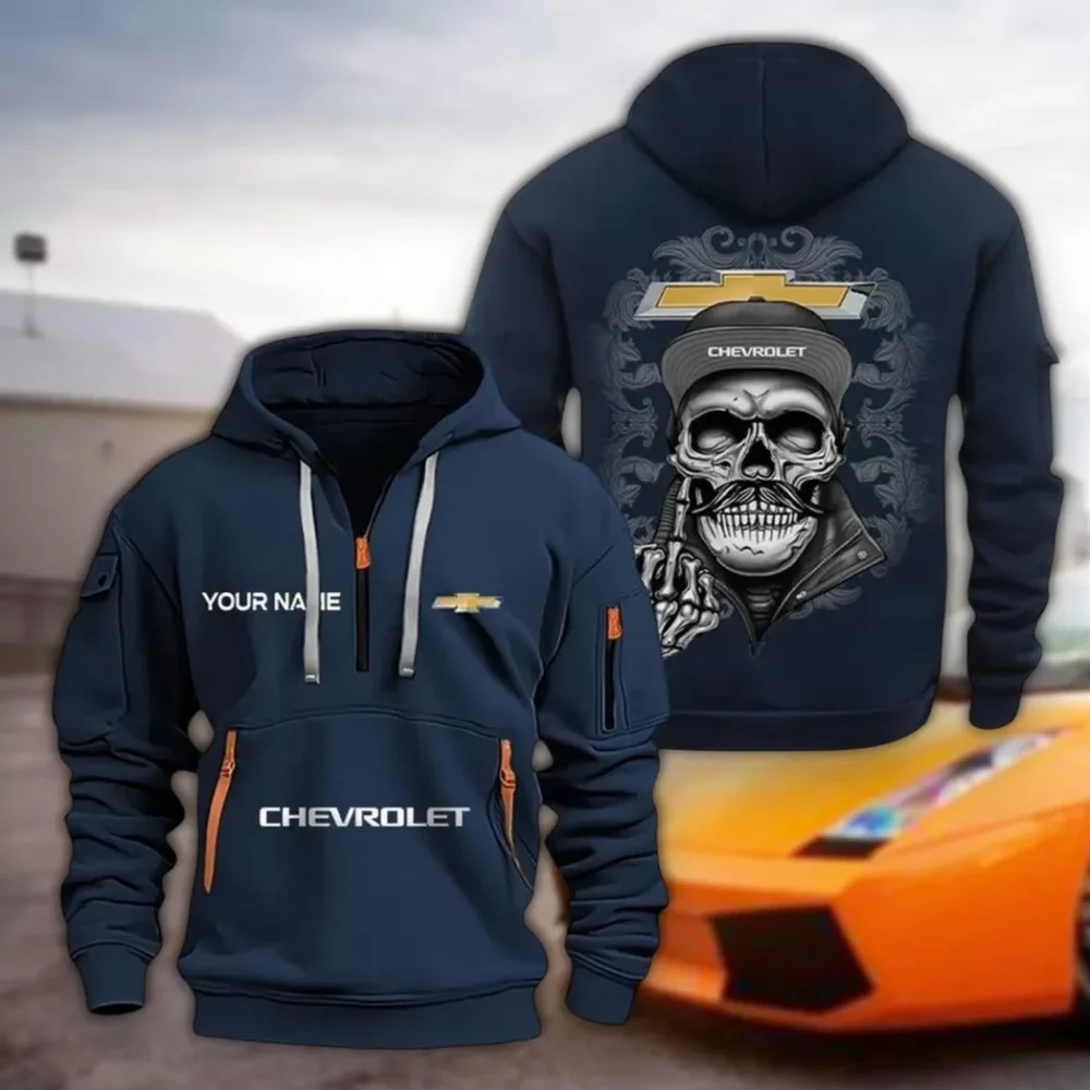 Performance Sedan Hoodie Half Zipper, Bold Fan Hoodie CAR166 - Navy