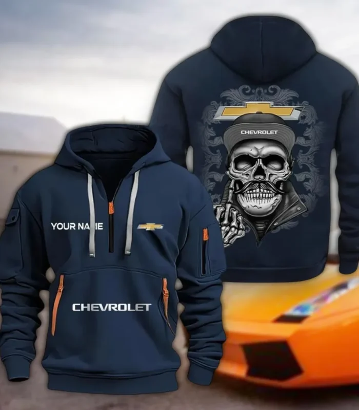 Performance Sedan Hoodie Half Zipper, Bold Fan Hoodie CAR166 - Navy