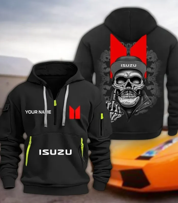 Utility Transport Hoodie Half Zipper, Game Time Hoodie CAR166 - Black