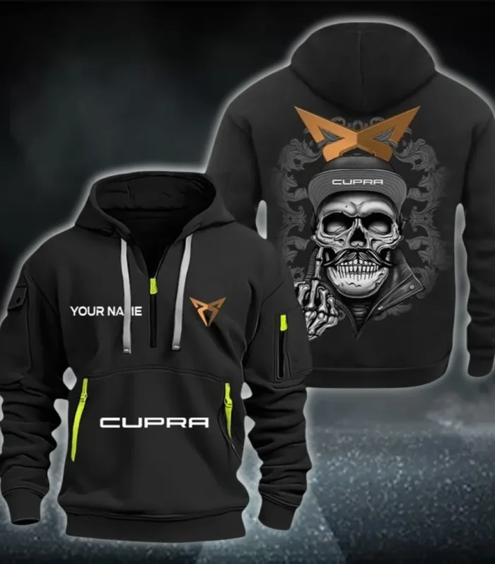 Dynamic Compact Auto Hoodie Half Zipper, Game Time Hoodie CAR166 - Black