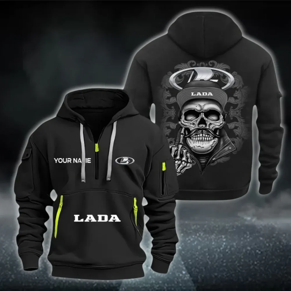 Family Car Hoodie Half Zipper, Everyday Fan Hoodie CAR166 - Black