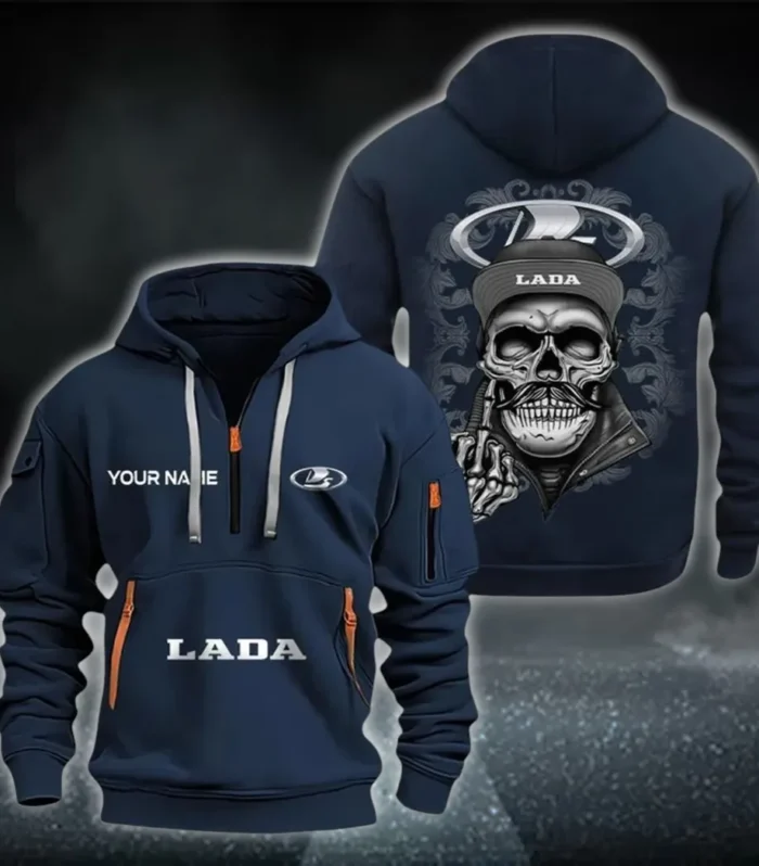 Urban Vehicle Hoodie Half Zipper, Supporter Style Half-Zip Hoodie CAR166 - Navy