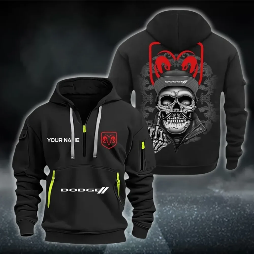 Drag Racing Vehicle Hoodie Half Zipper, Classic Sport Half-Zip Hoodie CAR166 - Black