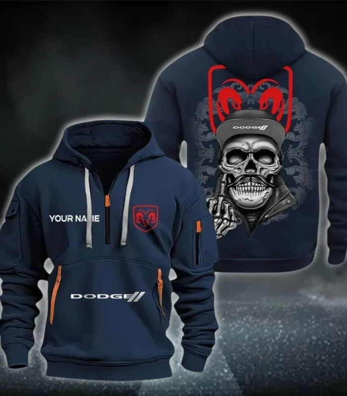 Drag Racing Vehicle Hoodie Half Zipper, Fan Pride Half-Zip Hoodie CAR166 - Navy
