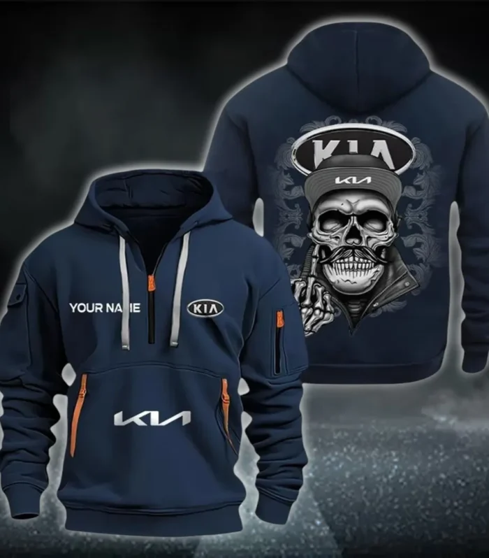 Everyday Vehicle Hoodie Half Zipper, True Fan Hoodie CAR166 - Navy