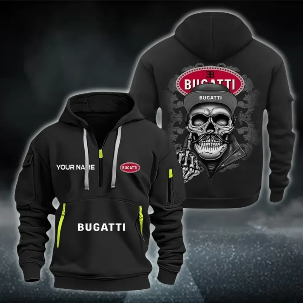 Supercar Hoodie Half Zipper, True Supporter Half-Zip Hoodie CAR166 - Black