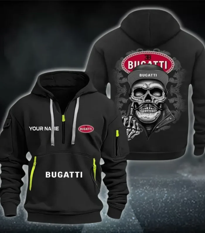 Supercar Hoodie Half Zipper, True Supporter Half-Zip Hoodie CAR166 - Black