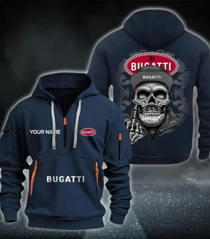 Supercar Hoodie Half Zipper, Supporter Style Half-Zip Hoodie CAR166 - Navy