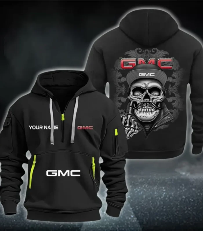 American Truck Hoodie Half Zipper, Casual Sport Half-Zip Hoodie CAR166 - Black