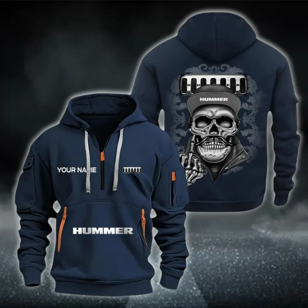Adventure 4x4 Hoodie Half Zipper, Athletic Fan Half-Zip Hoodie CAR166 - Navy