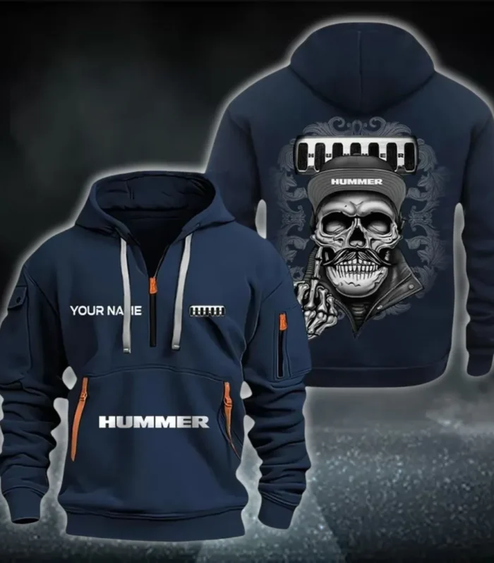 Adventure 4x4 Hoodie Half Zipper, Athletic Fan Half-Zip Hoodie CAR166 - Navy