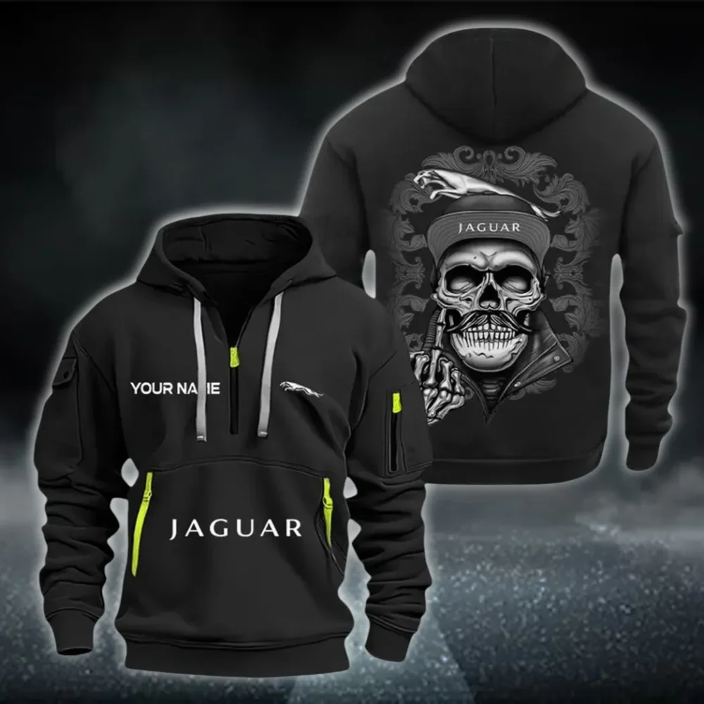 Elegant Road Car Hoodie Half Zipper, Everyday Fan Hoodie CAR166 - Black