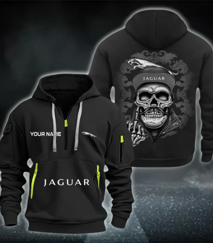 Elegant Road Car Hoodie Half Zipper, Everyday Fan Hoodie CAR166 - Black