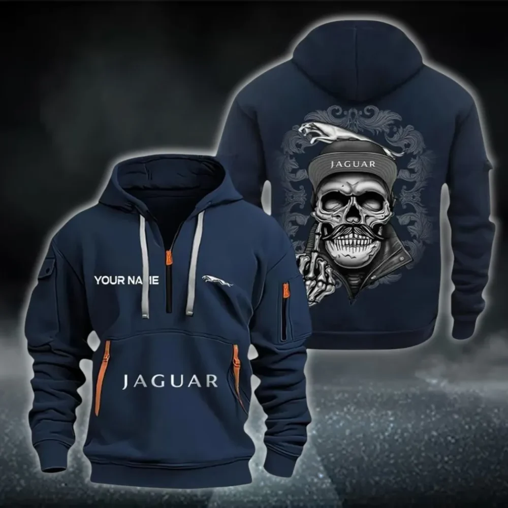 Sports Sedan Hoodie Half Zipper, Sporty Fan Half-Zip Hoodie CAR166 - Navy