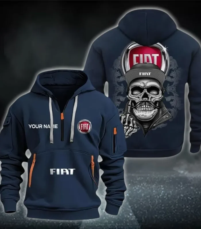 Compactura Motors Hoodie Half Zipper, Classic Sport Half-Zip Hoodie CAR166 - Navy
