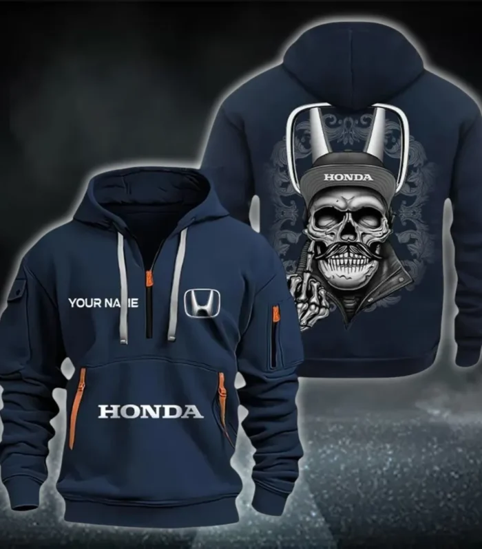 City Car Hoodie Half Zipper, Supporter Style Half-Zip Hoodie CAR166 - Navy