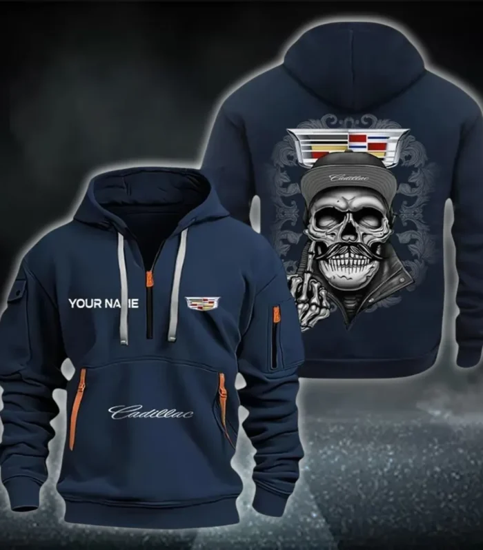 Stylish Luxury Wagon Hoodie Half Zipper, Supporter Style Half-Zip Hoodie CAR166 - Navy
