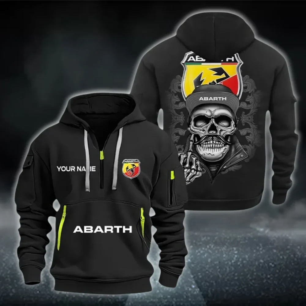 Rally Car Hoodie Half Zipper, Athletic Fan Half-Zip Hoodie CAR166 - Black