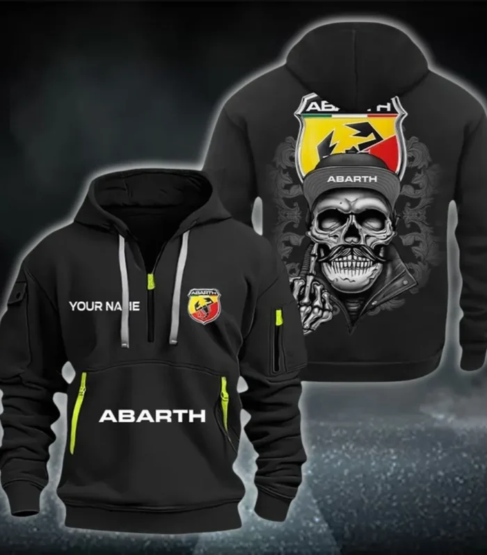 Rally Car Hoodie Half Zipper, Athletic Fan Half-Zip Hoodie CAR166 - Black