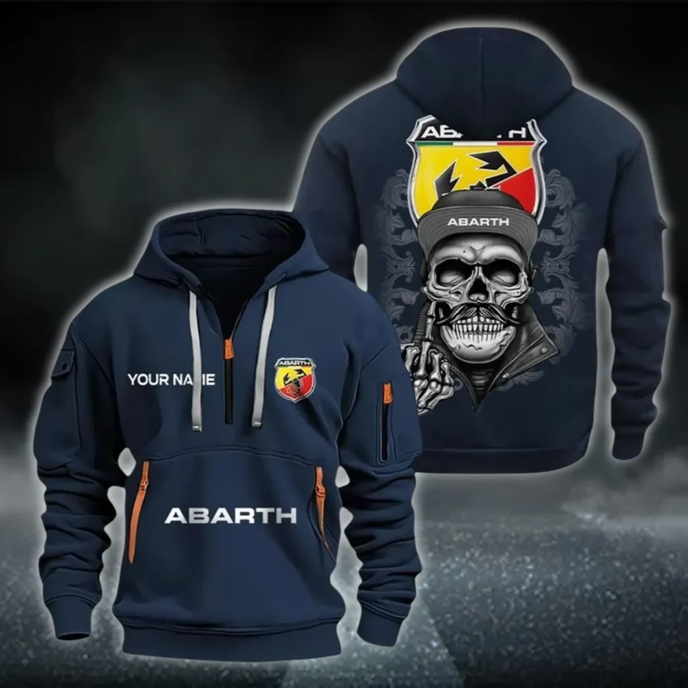 Rally Car Hoodie Half Zipper, Classic Sport Half-Zip Hoodie CAR166 - Navy