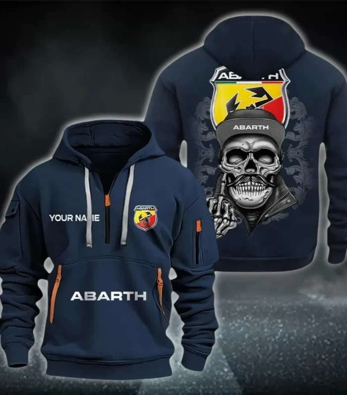 Rally Car Hoodie Half Zipper, Classic Sport Half-Zip Hoodie CAR166 - Navy