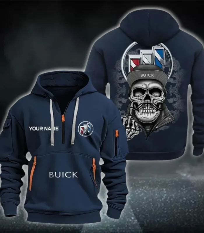 Full-Size Sedan Hoodie Half Zipper, Sporty Fan Half-Zip Hoodie CAR166 - Navy
