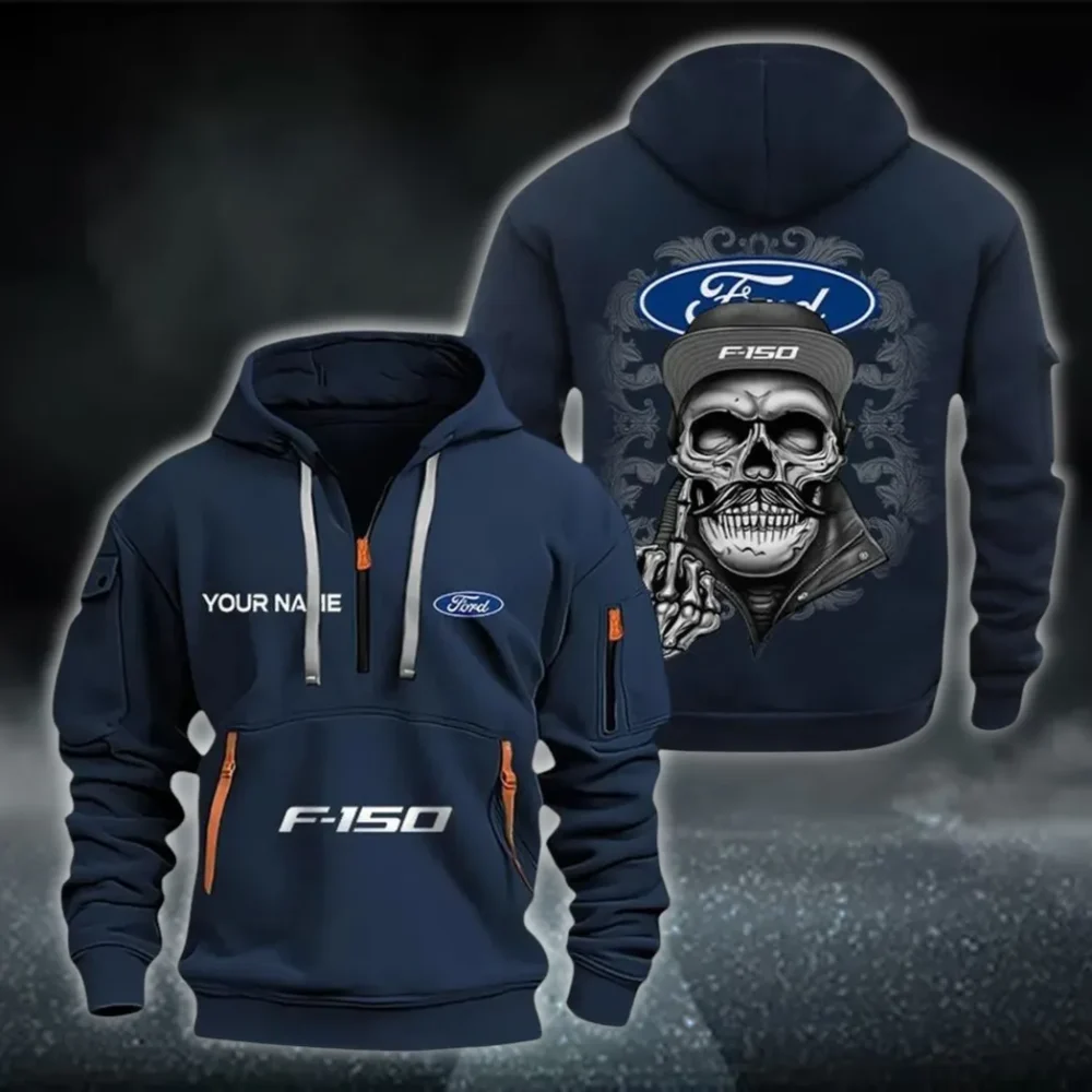 Everyday Ride Hoodie Half Zipper, All-Season Fan Half-Zip Hoodie CAR166 - Navy