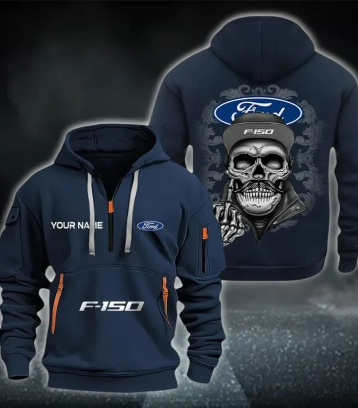 Everyday Ride Hoodie Half Zipper, All-Season Fan Half-Zip Hoodie CAR166 - Navy