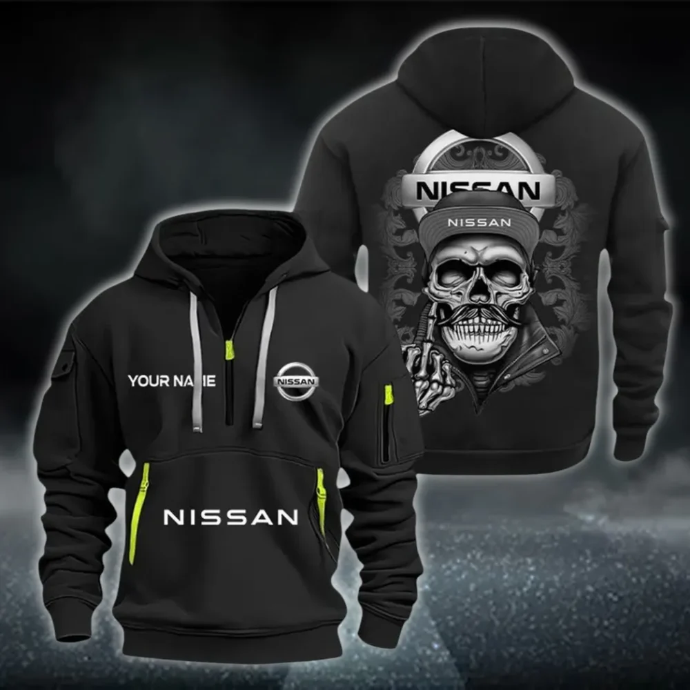 Hatchback Hoodie Half Zipper, Active Supporter Half-Zip Hoodie CAR166 - Black
