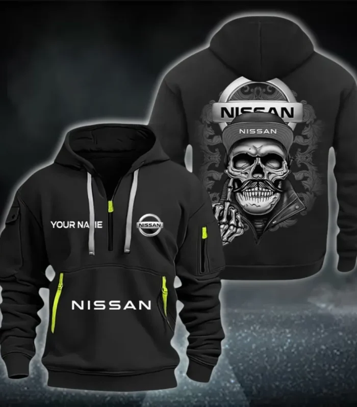 Hatchback Hoodie Half Zipper, Active Supporter Half-Zip Hoodie CAR166 - Black